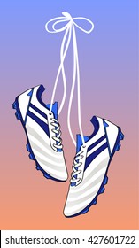 football shoes, soccer boots, vector