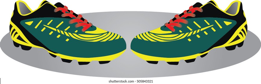 football shoes, soccer boots, vector