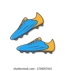 Football Shoes Vector Icon Illustration. Soccer Boots Icon