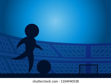 football shoot action on sunset background,silhouette style