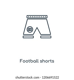 Football shorts concept line icon. Linear Football shorts concept outline symbol design. This simple element illustration can be used for web and mobile UI/UX.