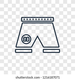 Football shorts concept vector linear icon isolated on transparent background, Football shorts concept transparency concept in outline style