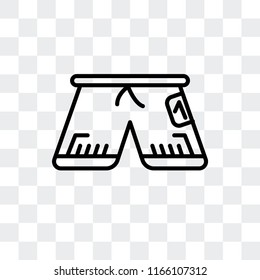 Football shorts vector icon isolated on transparent background, Football shorts logo concept