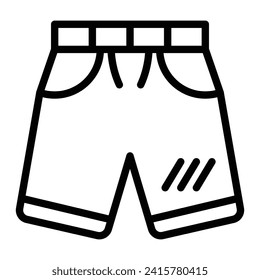 Football Shorts Vector Line Icon Design