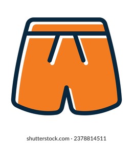 Football Shorts Vector Thick Line Filled Dark Colors Icons For Personal And Commercial Use.
