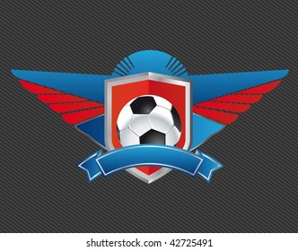 football sign - soccer ball on the shield