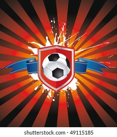 football sign - soccer ball on the shield