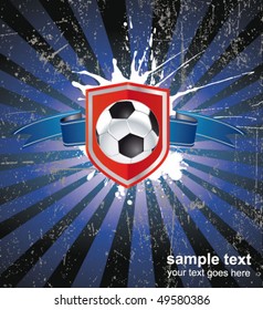 football sign - soccer ball on the shield
