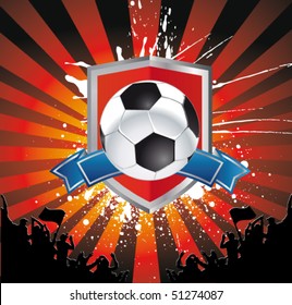 football sign - soccer ball on the shield