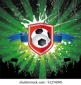 football sign - soccer ball on the shield