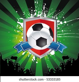football sign - soccer ball on the shield