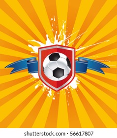 football sign - soccer ball on the shield