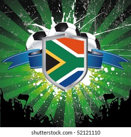 football sign - south africa flag on the shield