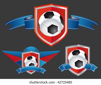 football signs - soccer balls on the shields