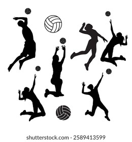 Football Silhouette, capoeira training illustration, Volleyball Player icon Silhouette, Player Silhouette illustration