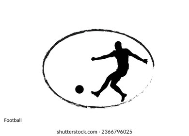 Football Silhouette Sport. football soccer player man in action isolated white background. Vector illustration