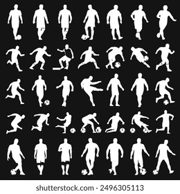 football silhouette vector soccer silhouette people