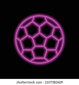 Football simple icon vector. Flat desing. Purple neon on black background.ai