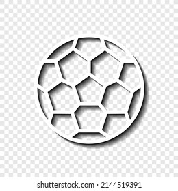 Football simple icon vector. Flat desing. White with shadow on transparent grid.ai