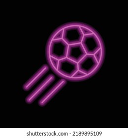 Football simple icon vector. Flat design. Purple neon on black background.ai