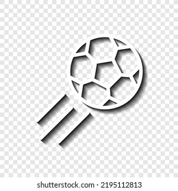 Football simple icon vector. Flat design. White with shadow on transparent grid. 