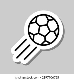 Football Simple Icon Vector. Flat Design. Sticker With Shadow On Gray Background.ai