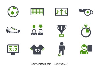 football simple vector icons in two colors