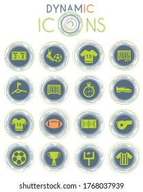 Football simply symbol on white background with dynamic lines for animation for web icons and user interface