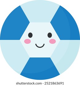 Football smiling ball cartoon illustration vector	