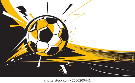 Football or soccer abstract background design for banner, poster, flyer template. The sport concept