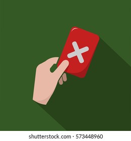 football soccer attention red card green