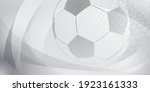 Football or soccer background with big ball in gray colors