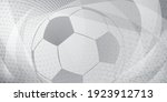 Football or soccer background with big ball in gray colors
