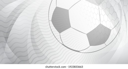 Football Or Soccer Background With Big Ball In Gray Colors