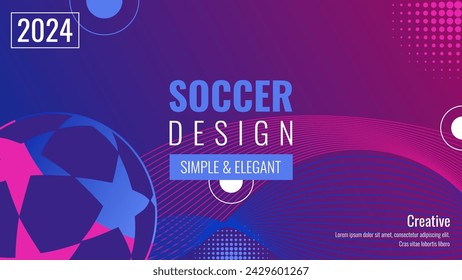 Football soccer background design. Soccer ball vector illustration. Lines and stripes style. Geometric decoration. Sport background