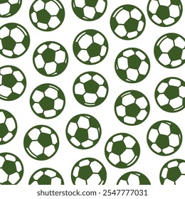 Fondo de fútbol y fútbol, conjunto de patrones. Iconos de colección. Vector