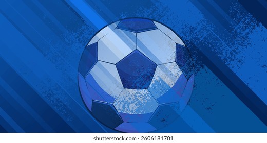 football or soccer backgrounds with big ball in blue colors
