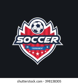 Football and Soccer Badge Logo Template. 