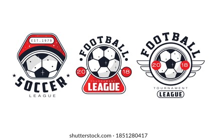 Football and Soccer Badges or Labels Vector Set