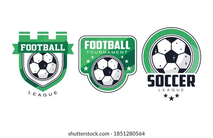 Football and Soccer Badges or Labels Vector Set