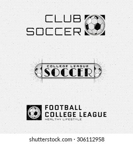 Football Soccer Badges Logos Labels Can Stock Vector (Royalty Free ...