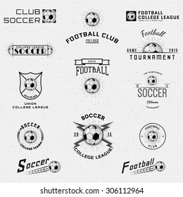 Football, Soccer badges logos and labels can be used for design, presentations, brochures, flyers, sports equipment, corporate identity, sales