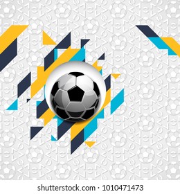 Football soccer ball abstract strips pattern sport vector illustration background