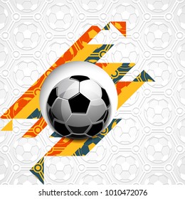 Football soccer ball with abstract strips ball pattern sport vector illustration background