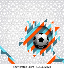 Football soccer ball abstract strips vector pattern sport illustration background