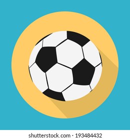 Football Or Soccer Ball Flat Icon Vector 