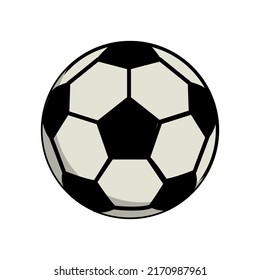 Football or Soccer Ball Flat Icon on White background. Soccer ball flat vector icon for sports apps and websites. Sports equipment for competitions, championships and leisure