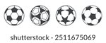 Football or soccer ball flat vector icon simple black style