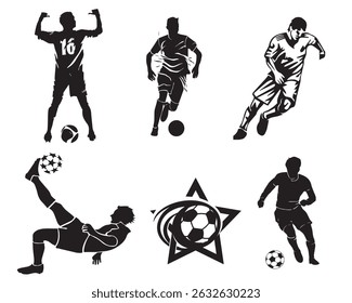 Football or soccer ball flat vector icon simple black style