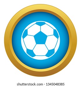 Football soccer ball icon blue vector isolated on white background for any design